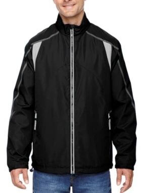North End Men's Black With Grey Trim Light Windbreaker Jacket Size L